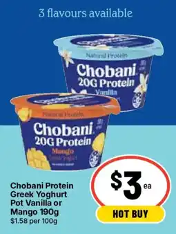 Ritchies Chobani Protein Greek Yoghurt offer