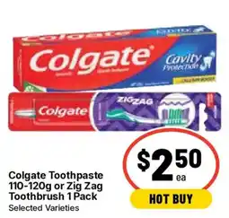 Ritchies Colgate Toothpaste Zig Zag Toothbrush 1 Pack offer
