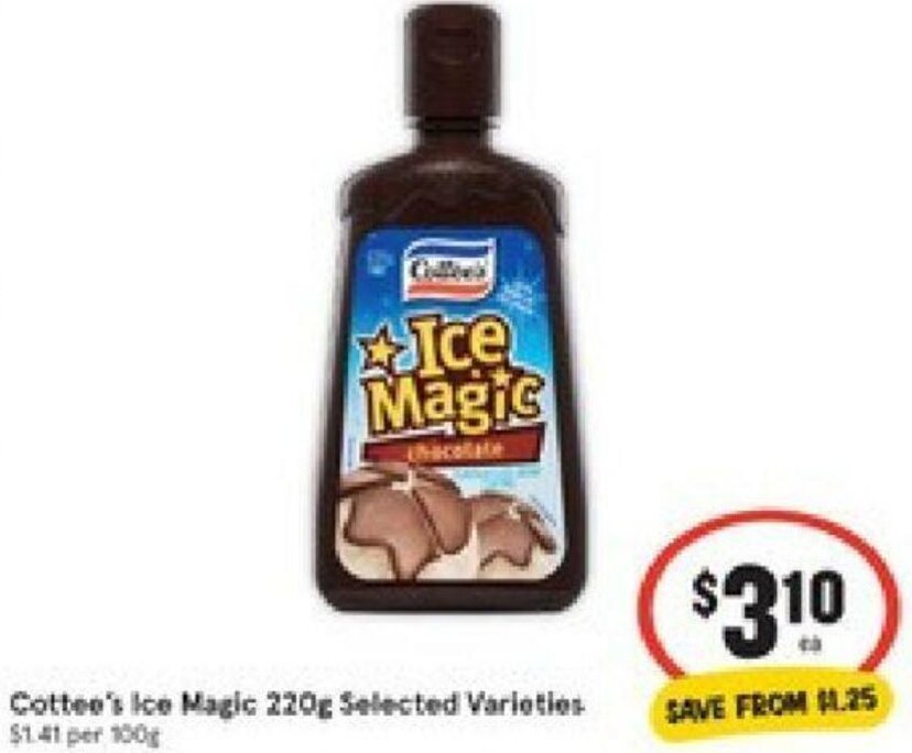 Cottee's Ice Magic 220g offer at IGA Xpress
