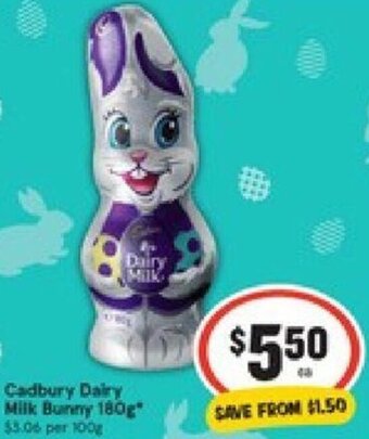 IGA Xpress Cadbury Dairy Milk Bunny 180g offer
