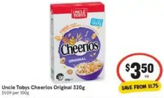 Uncle Tobys Cheerios Original 320g