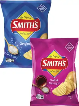 Coles Smith's Crinkle Cut Potato Chips-170g offer