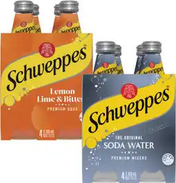 Coles Schweppes Mixers, Soft Drink or Mineral Water 4x300mL offer
