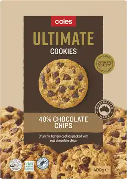 Coles Coles Ultimate 40% Chocolate Chip Cookies offer