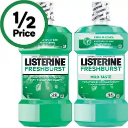 Woolworths Listerine Freshburst Antibacterial Mouthwash offer
