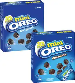 Coles Oreo Mini Creme Biscuits 204g offer