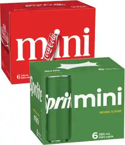 Coles Coca-Cola, Fanta or Sprite Soft Drink 6x250mL offer