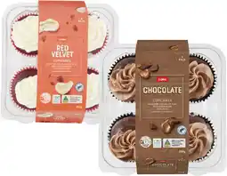 Coles Coles Red Velvet or Chocolate Cupcakes 4 Pack 288g offer