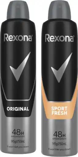 Coles Rexona 48hr Aerosol Deodorant offer