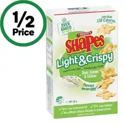 Woolworths Shapes Light & Crispy or Fully Loaded Crackers 120-130g offer