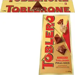 Coles Toblerone 340g or Pralines 176g-180g offer