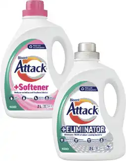 Coles Biozet Attack Plus Laundry Liquid 2 Litre or Powder 2kg offer