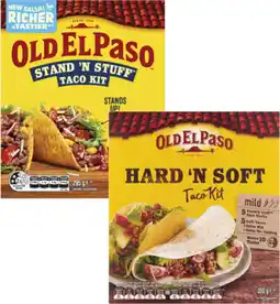 Coles Old El Paso Hard 'N Soft or Stand 'N Stuff Taco Kit 295g-350g offer