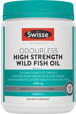 Coles Swisse Ultiboost Odourless High Strength Wild Fish Oil Capsules offer