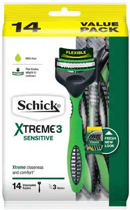 Coles Schick Xtreme 3 Sensitive Disposable Razors offer