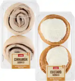 Coles Coles Bakery Cinnamon or Custard Scrolls 2 Pack offer