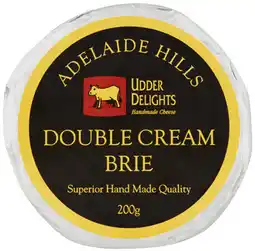 Coles Udder Delights Double Cream Brie offer