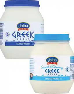 Coles Jalna Pot Set Greek Style Yoghurt offer