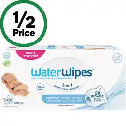 Woolworths WaterWipes Baby Wipes x 9 offer