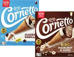 Coles NEW Streets Cornetto Frozen Dessert Cones 440mL - 460mL offer