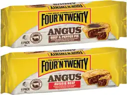 Coles Four'N Twenty Angus Beef Pies 700g offer