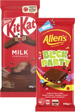 Coles Nestlé or Allen's Block 118g-180g offer
