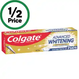 Woolworths Colgate Advanced Whitening or Max Fresh Toothpaste 115g offer