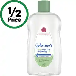 Woolworths Johnson's Baby Aloe Vera & Vitamin E Oil 500ml or Baby Milk & Rice Bath 500ml offer