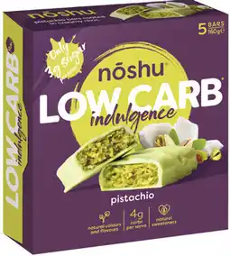 Coles Noshu Low Carb Indulgence Pistachio Bars offer