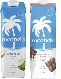 Coles Cocobella Straight Up or Chocolate Coconut Water 1 Litre offer