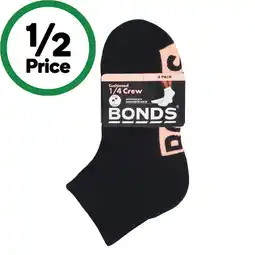Woolworths Bonds Ladies’ Cushioned 1/4 Crew Socks – Assorted offer