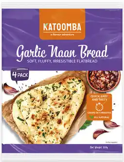 Coles Katoomba Frozen Garlic Naan Bread 320g offer