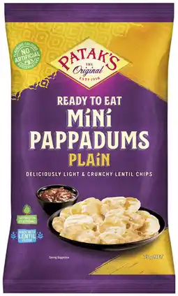 Coles Patak's Pappadums offer