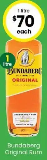 The Bottle O Bundaberg Original Rum offer