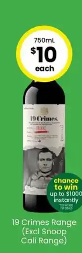 The Bottle O 19 Crimes Range offer