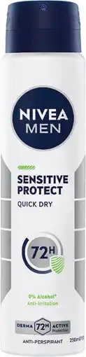 Coles Nivea Men Sensitive Protect Aerosol Deodorant offer