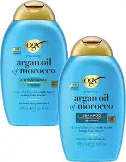 Coles Ogx Argan Oil of Morocco Shampoo or Conditioner 385mL offer
