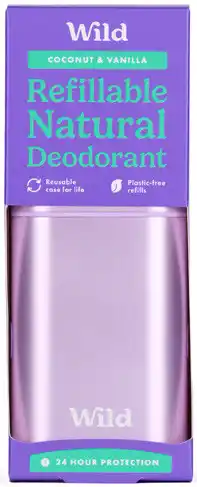 Coles Wild Refillable Natural Deodorant Stick Purple Case Coconut & Vanilla offer