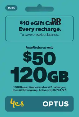 Coles Optus $50 AutoRecharge only Prepaid SIM Starter Kit offer