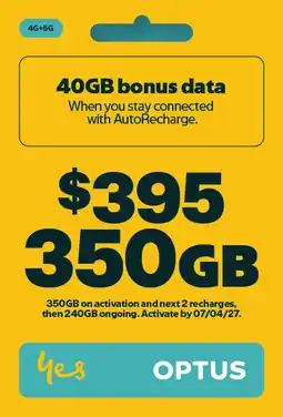 Coles Optus $395 Prepaid SIM Starter Kit offer