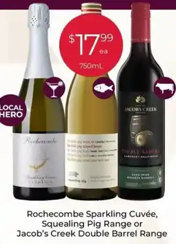 Porters Rochecombe Sparkling Cuvée, Squealing Pig Range or Jacob's Creek Double Barrel Range offer
