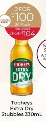 Porters Tooheys Extra Dry Stubbies offer