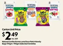 Campbells Wholesale Natural Confectionery and Sour Patch Handy Bags offer