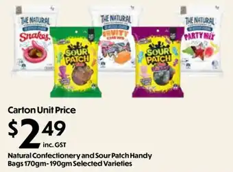 Natural Confectionery and Sour Patch Handy Bags