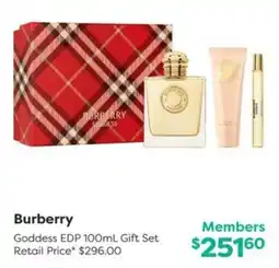 National Pharmacies Burberry Goddess EDP 100mL Gift Set offer