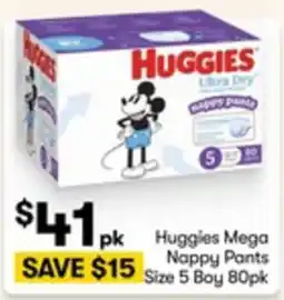 BIG W Huggies Mega Nappy Pants Size 5 Boy offer