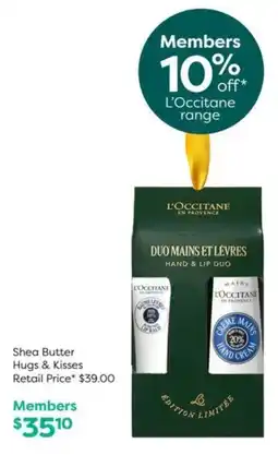 National Pharmacies L'Occitane Shea Butter Hugs & Kisses offer
