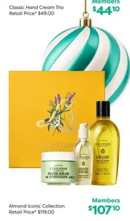 National Pharmacies L'Occitane Almond Iconic Collection offer