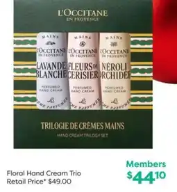 National Pharmacies L'Occitane Floral Hand Cream Trio offer