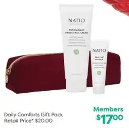 National Pharmacies Natio Daily Comforts Gift Pack offer